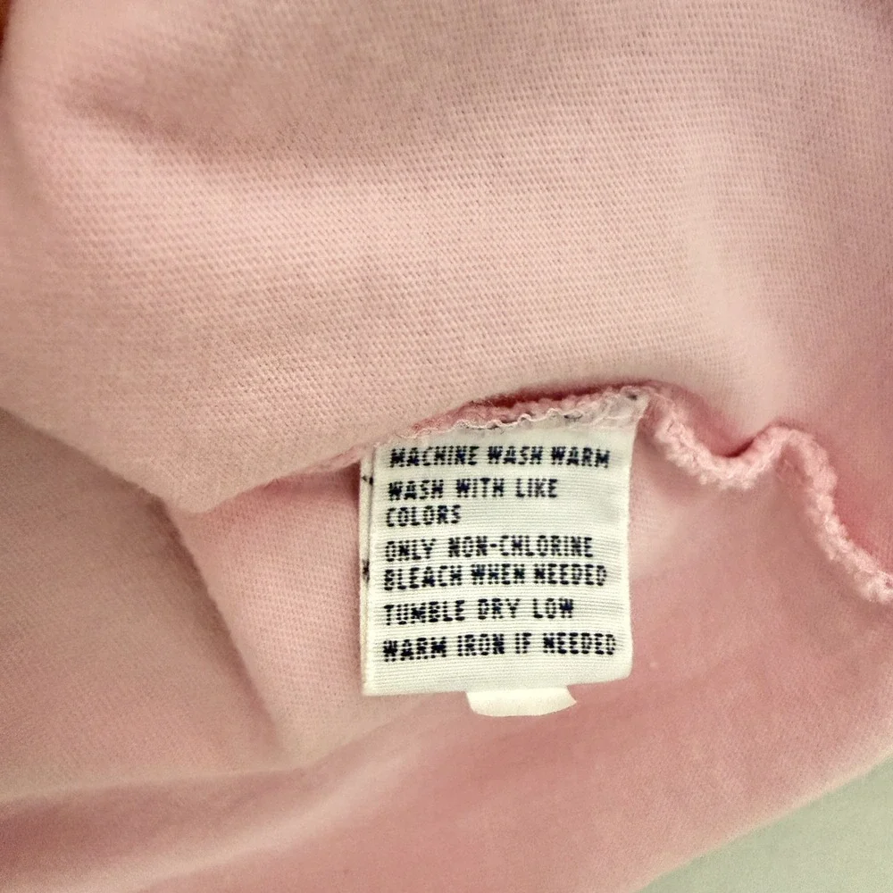 Polo Ralph Lauren Classic Fit Pink V-Neck Short Sleeve Cotton Navy Logo Tee M
